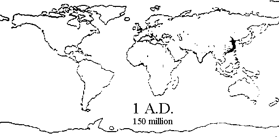 1 A.D.: 150 million
